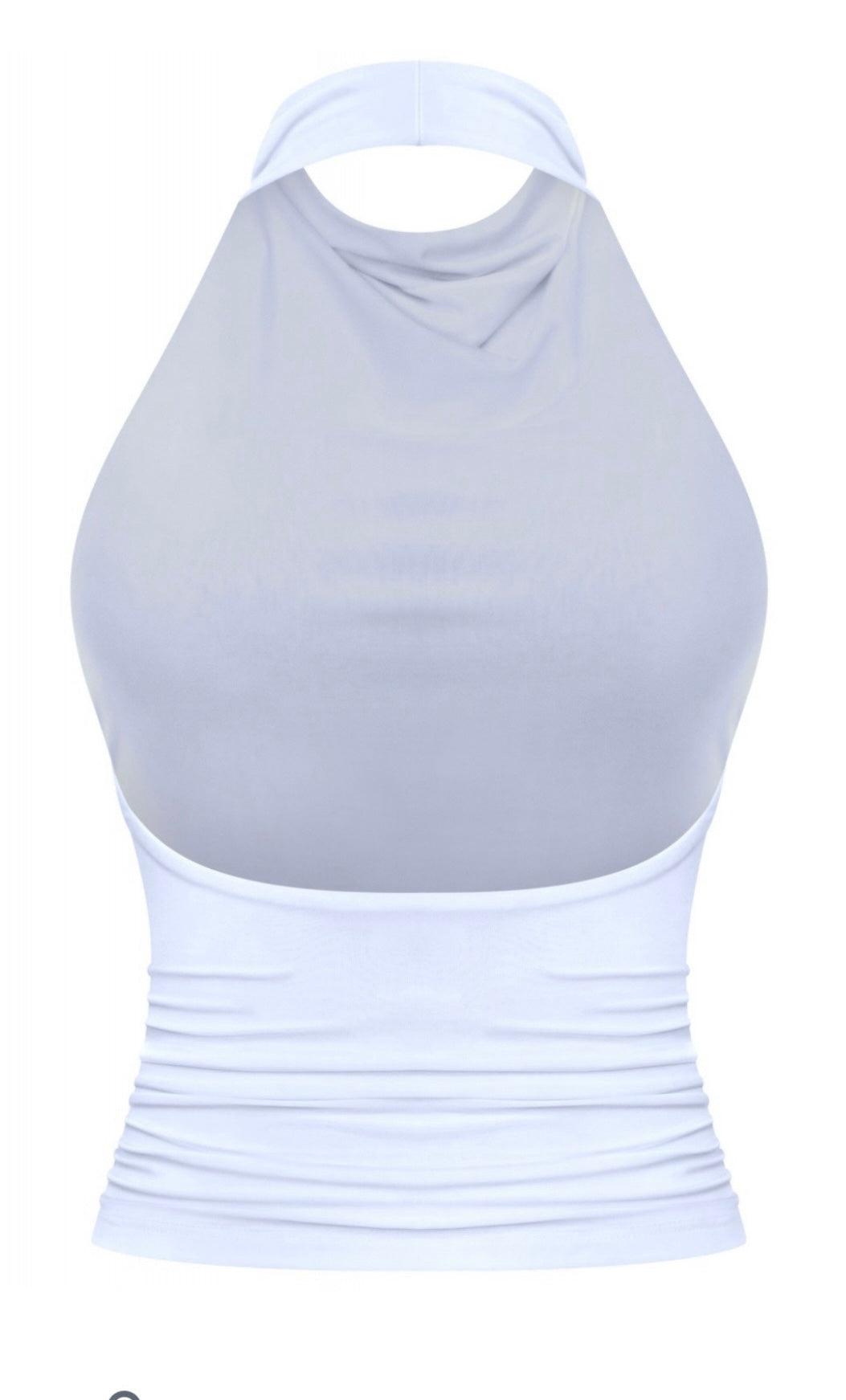 blue high halter top