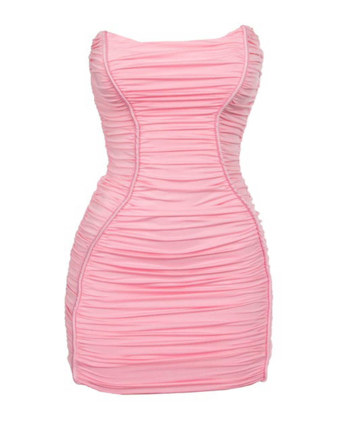 Blush Ruched Sleeveless Dress
