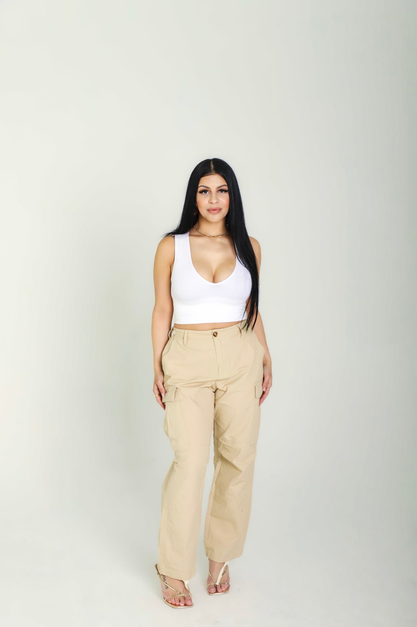 Cream Cargo Pants