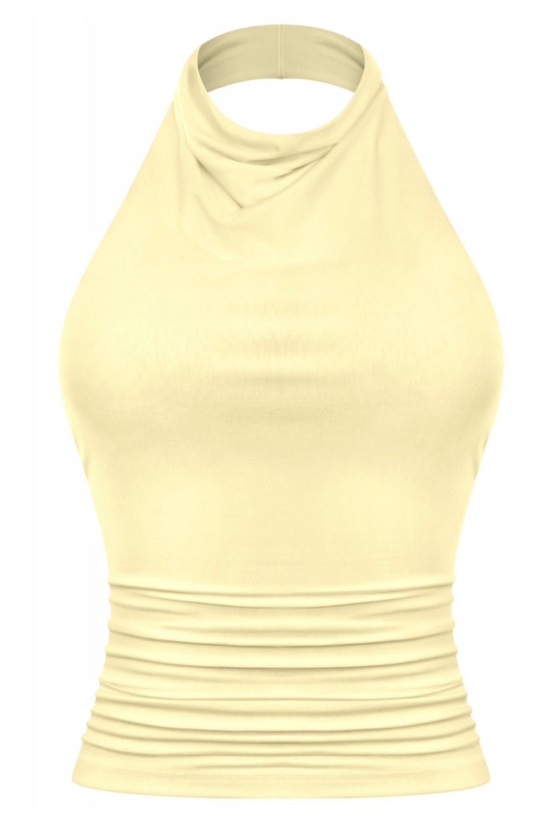 butter yellow high halter top