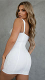 white lace bra mini dress