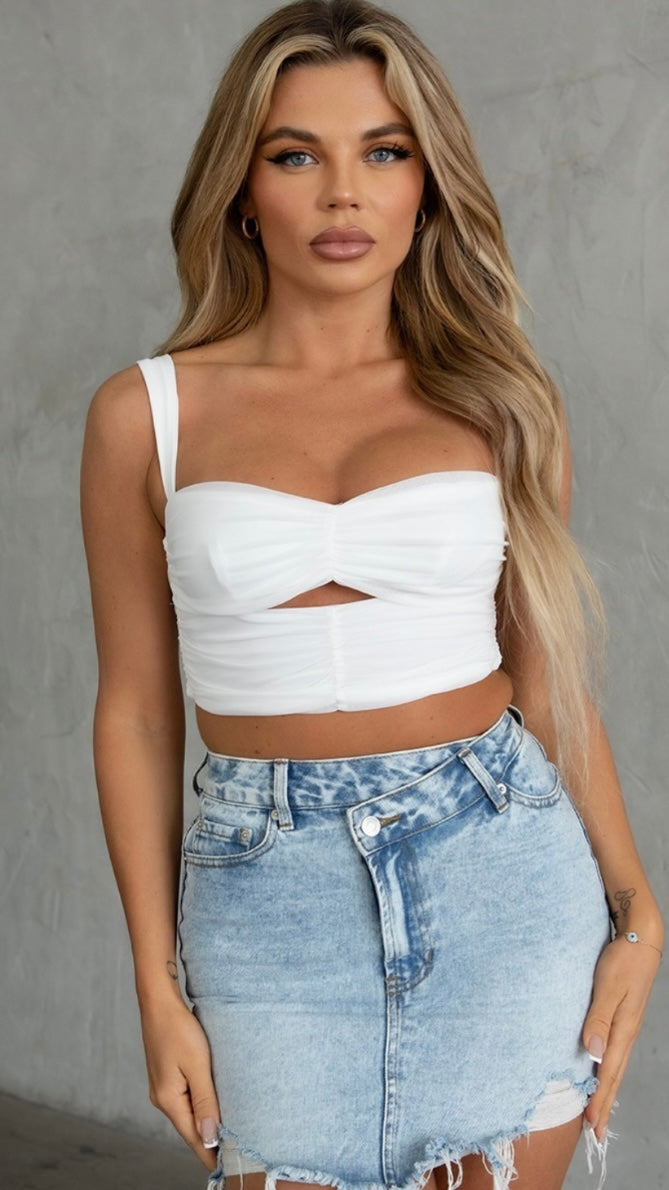 white mesh cami top