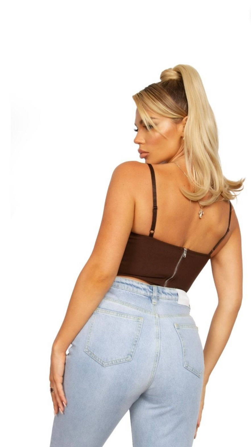 brown bustier corset top