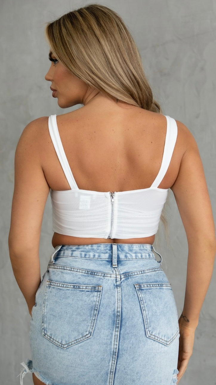 white mesh cami top