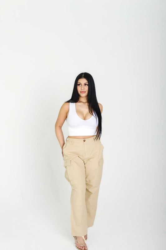 Cream Cargo Pants
